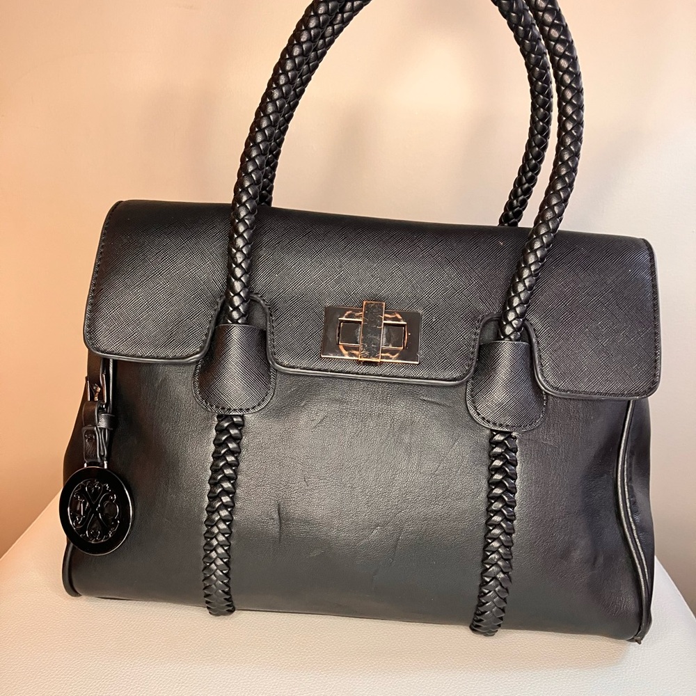 Christian Lacroix Black Structured Satchel Bag
